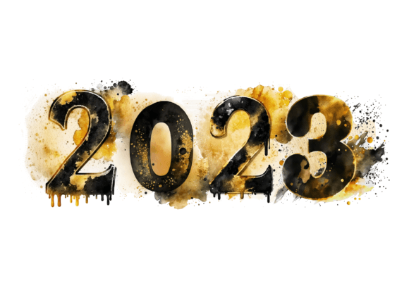 2023 Golden Watercolor New Years Eve Illustrations for Crafters & Handmade Sellers