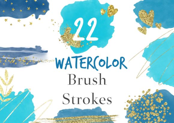 Aqua Sea Watercolor Splotches Clip Art: Illustrations That Bring Oceanic Flair to Digital Content