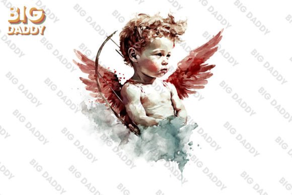 Baby Cupid Watercolor Valentine Clipart for Crafters & Etsy Sellers