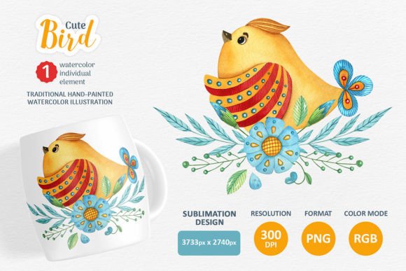 Cute Bird Watercolor Illustrations for Crafting and Small Business Design
