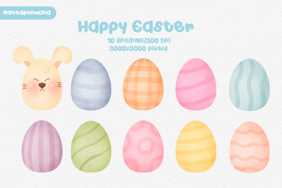 Cute Easter Eggs Watercolor Illustrations for Blog & Editorial Design