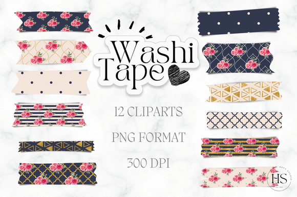 Elegant & Organic: Gold Watercolor Flowers Washi Tape Pack for Local Branding