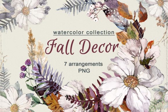Fall-Inspired Illustrations for Crafting: Watercolor Fall Decor Arrangements