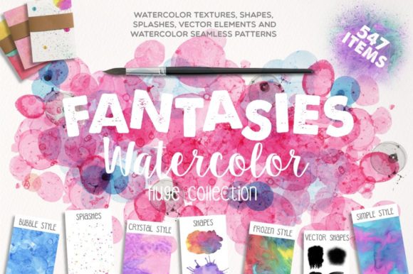 Fantasies Watercolor Collection: Elegant Illustrations for Local Branding and Packaging