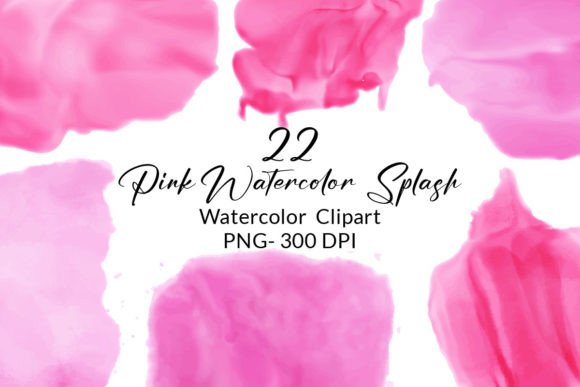h1Pink Watercolor Splash Clipart for Branding & Creative Design Projects/h1
