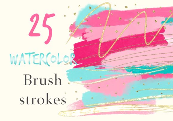 Hot Pink Watercolor Brush Strokes for Etsy & Print-on-Demand Sellers