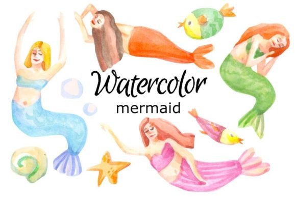 Mermaid Watercolor Clip Art: A Versatile Illustration for Coastal-Inspired Branding