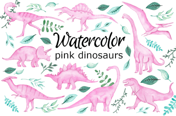 Pink Dinosaurs Watercolor Clipart: A Fresh Editorial Illustration for Bloggers and Digital Publishers