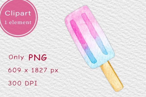 Pink Watercolor Ice Cream Illustrations for Blog & Editorial Design
