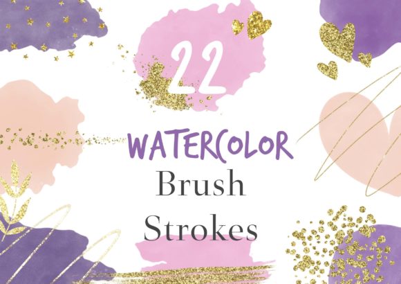 Purple Beige Watercolor Clipart for Etsy & Digital Product Sellers