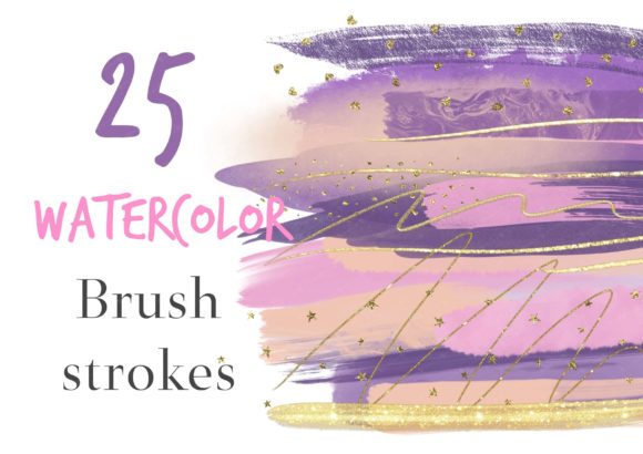 Purple Watercolor Brushstrokes Clipart for Branding and Creative Design