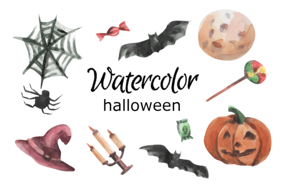 Spooky Elegance: WATERCOLOR CLIPART Ghost Art Halloween for Seasonal Design Projects