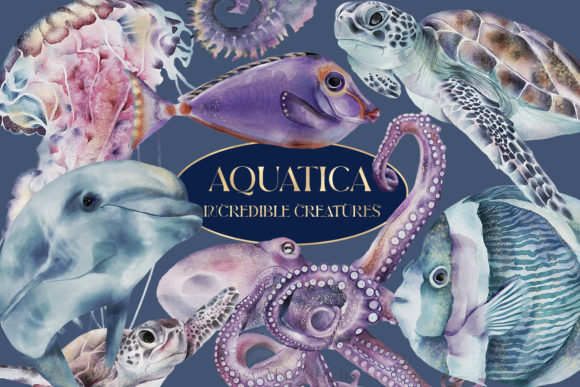 Underwater Creatures Watercolor Gold Illustrations: A Designer’s Review for Real Client Projects