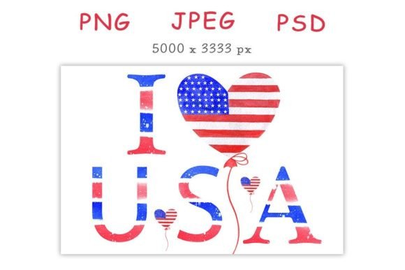 USA Watercolor Print: A Fresh Illustration for Blog Graphics & Editorial Design
