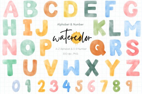 Watercolor Alphabet and Number: A Crafter’s Dream for Handmade Illustrations