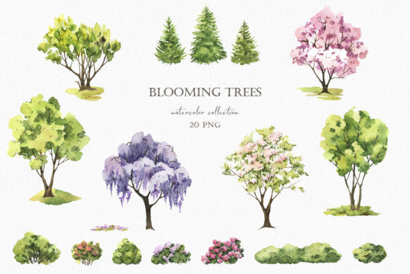 Watercolor Blooming Trees Clipart: A Designer’s Real-World Review