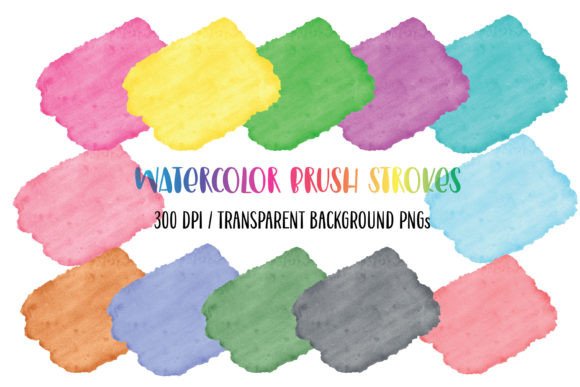 Watercolor Brush Stroke PNG Clipart for Crafters & Handmade Sellers