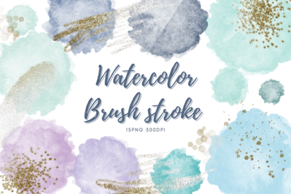 Watercolor Brush Strokes Clipart 76 for Illustrations & Digital Product Sellers