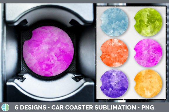 Watercolor Car Coaster Illustrations: A Fresh Design Asset for Modern Branding