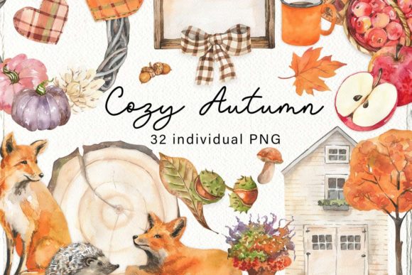Watercolor Cozy Autumn Clipart: A Designer’s Review for Real Client Projects