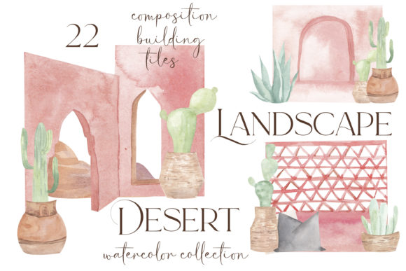 Watercolor Desert Landscape, Morocco Illustration – A Soft, Organic Touch for Small Business Branding