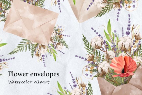 Watercolor Flowers Clipart Envelope with Illustrations Adds Feminine Flair to Editorial Design