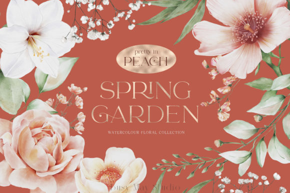 Watercolor Flowers, Leaves and Birds PNG for Real Small Business Branding