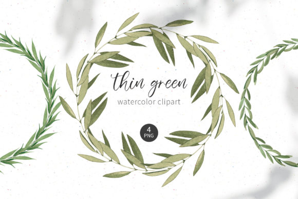 Watercolor Greenery Wreath Clipart for Crafting & Handmade Business Use