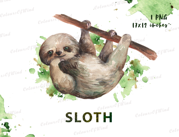 Watercolor Jungle Sloth Embroidery Design Review