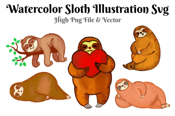 Watercolor Sloth Illustration SVG: A Soft, Playful Addition to Local Branding and Packaging