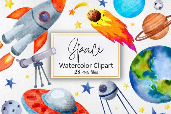 Watercolor Space Solar System Planets Illustrations: A Brand Designer’s Review