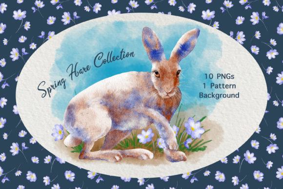 Watercolor Spring Hare Clip Art Set: A Freebie That Elevates Seasonal Branding