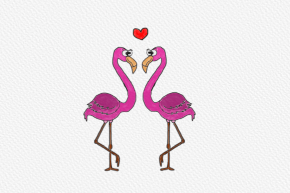 Watercolor Valentines Day Flamingo Illustrations for Local Brand Romance